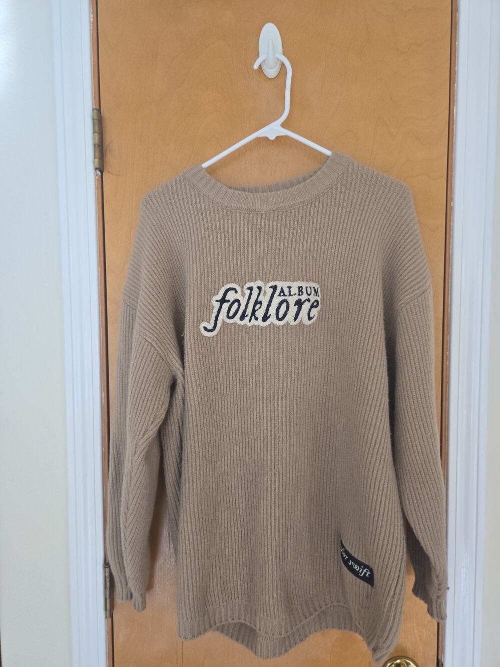 Folklore Album Chenille Patch Crewneck Sweater Taylor Swift Official Merch